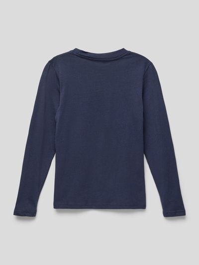 Jack & Jones Shirt met lange mouwen en labelprint, model 'COLOGAN' Marineblauw - 3