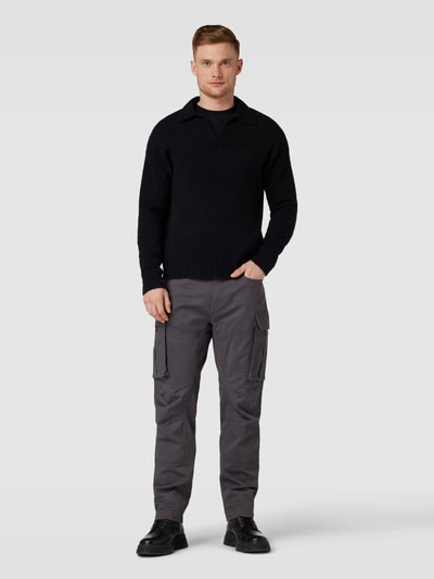 MCNEAL Loose Fit Cargohose in unifarbenem Design Dunkelgrau 1