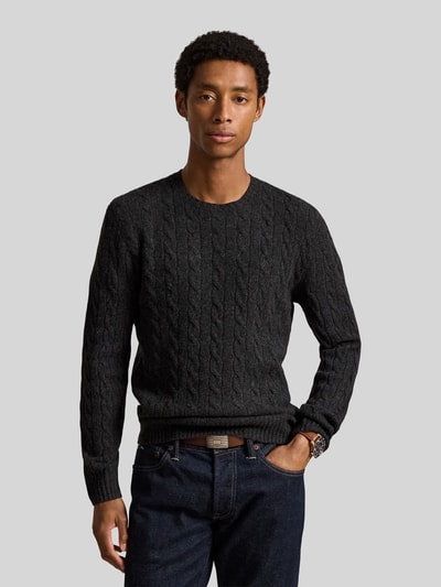 Polo Ralph Lauren Regular Fit Pullover aus Woll-Kaschmir-Mix Dunkelgrau Melange 4