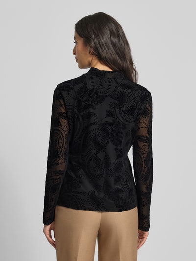 comma Shirt met lange mouwen en opstaande kraag Zwart - 5