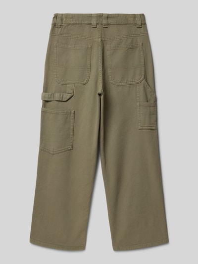 Tom Tailor  Spodnie o kroju baggy fit z bawełny Oliwkowy 3