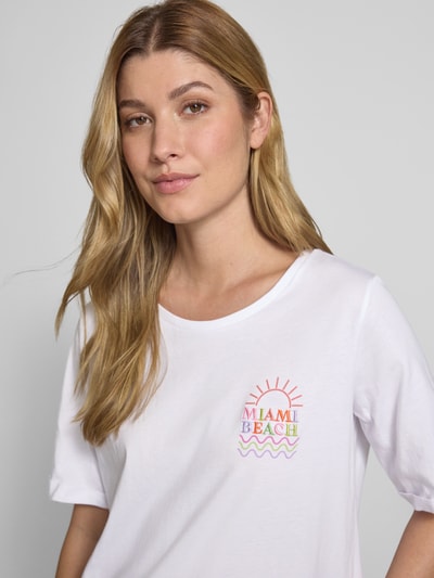 Milano Italy T-shirt met statementstitching Wit - 3