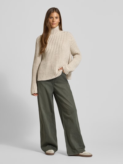 Drykorn Gebreide pullover met opstaande kraag, model 'VARISA' Zand gemêleerd - 1