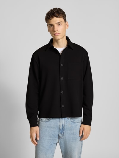 Only & Sons Relaxed Fit Freizeithemd mit leichtem Strukturmuster Modell 'NEW KODYL' Black 4