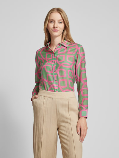 Gant Regular fit overhemdblouse met manchetten Fuchsia - 4