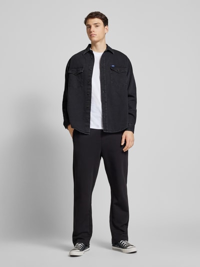 Hugo Blue Regular Fit Jeanshemd mit Kentkragen Modell 'Ebino' Black 1