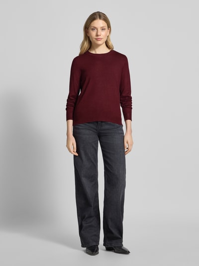 s.Oliver RED LABEL Regular Fit Strickpullover aus Viskose-Mix Bordeaux 1