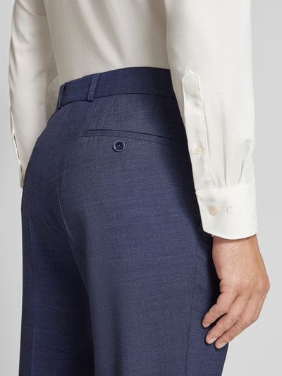 Carl Gross Regular fit pantalon met persplooien, model 'Sendrik' Blauw - 3