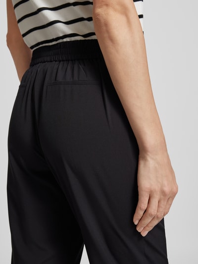 Someday Spodnie w jednolitym kolorze z elastycznym pasem model ‘Charlie’ Czarny 3
