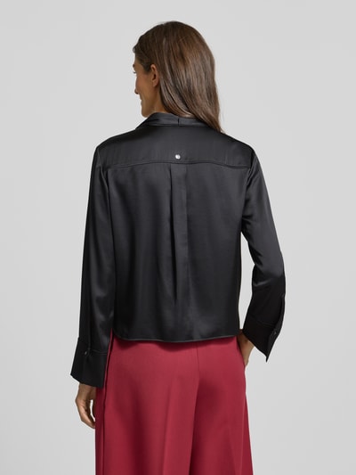 Marc Cain Bluzka o kroju regular fit wiązaniem pod szyją i krytą listwą guzikową Czarny 5