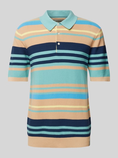 Scotch & Soda Regular fit poloshirt met structuurmotief Aquablauw - 2