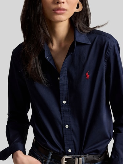 Polo Ralph Lauren Relaxed Fit Hemdbluse aus reiner Baumwolle Dunkelblau 3