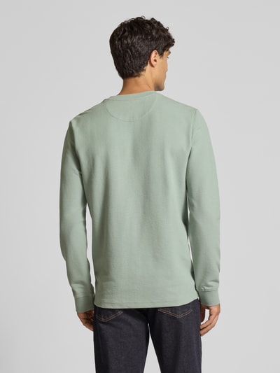 Christian Berg Men Pullover met labelpatch Rietgroen - 5