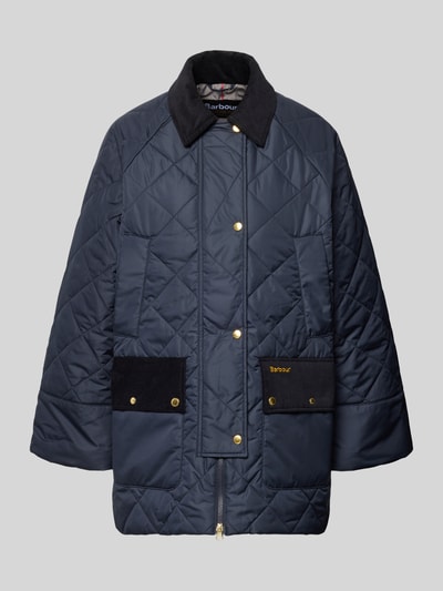 Barbour Kurtka pikowana o kroju regular fit z sztruksowymi detalami model 'ALDBURGH' Granatowy 2
