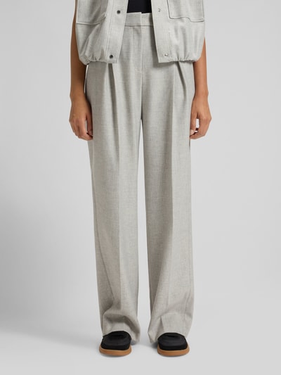 BOSS Orange Weite Hose aus Flanell mit Woll-Anteil Modell 'TAFLONG' Hellgrau Melange 4