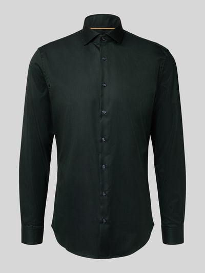 Jake*s Slim Fit Businesshemd aus Baumwolle mit Haifischkragen Dunkelgruen 2
