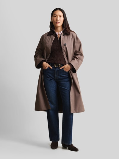 GANT Regular Fit Troyer aus reiner Baumwolle mit Logo-Stitching Dunkelbraun 1