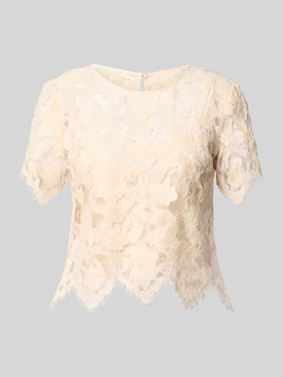 VM by Vera Mont Blusenshirt aus Spitze mit Rundhalsausschnitt Hellgelb 2