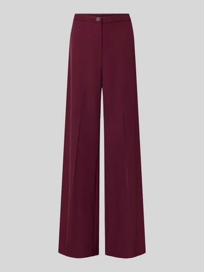 Productfoto, Wide Leg Stoffhose mit Knopfverschluss van Rinascimento in bordeauxrood, Materiaalmix met stretch, bandwijdte maat S 40 cm, binnenbeenlengte 85 cm