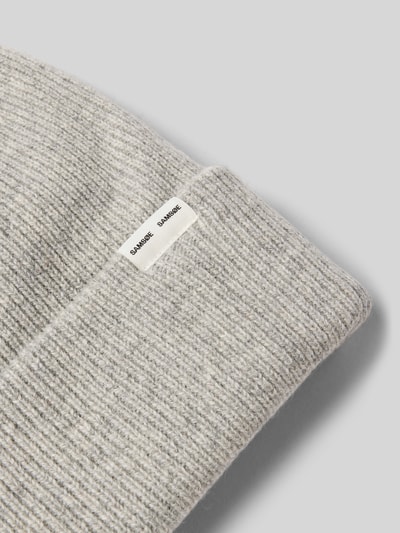 Samsøe Samsøe Czapka beanie z detalem z logo Ciemnoszary 2