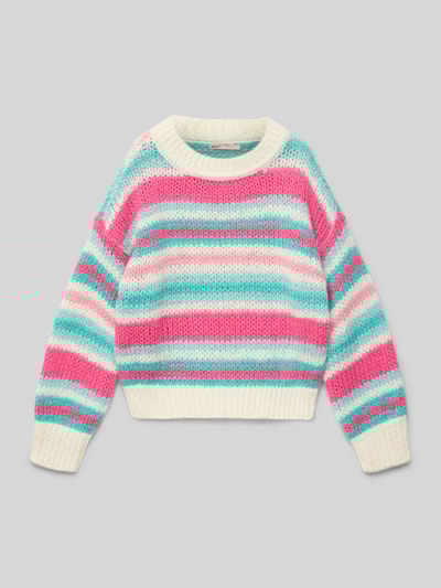 Only Sweter z dzianiny o kroju comfort fit z okrągłym dekoltem model ‘ALYSSA’ Écru 1