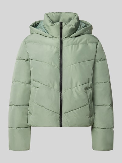 Produktfoto, Regular Fit Steppjacke mit Kapuze Modell 'CLAIR' von ONLY in Hellgrün, gesteppt, glatte Textur, Damen Steppjacke von ONLY