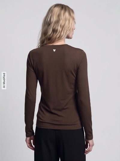 Weekend Max Mara Regular fit shirt met lange mouwen van viscosemix model 'MULTIE' Donkerbruin - 5