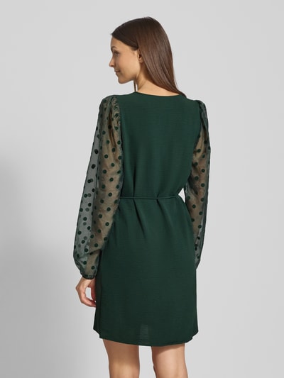 Vero Moda Fließendes Cocktailkleid mit semitransparenten Ärmeln Modell 'ALVA' Dunkelgruen 5