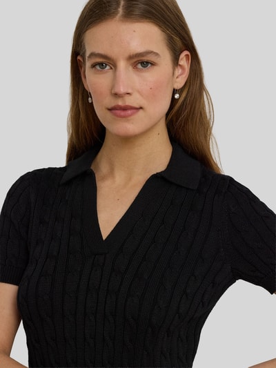 Lauren Ralph Lauren Koszulka polo o kroju regular fit z tkanego materiału – mieszanka bawełny Czarny 6