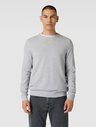 Marc O'Polo Gebreide pullover met labelstitching Lichtgrijs - 4