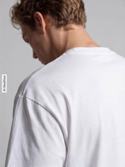 JACK & JONES T-Shirt mit geripptem Rundhalsausschnitt Modell 'BRADLEY' Weiss 3