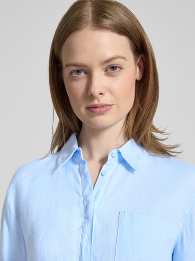 Brax Regular Fit Leinenbluse mit Brusttasche Modell 'Vickie' Hellblau 3