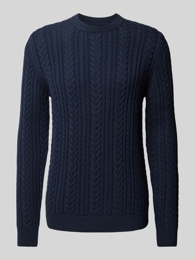 MCNEAL Gebreide pullover met kabelpatroon Donkerblauw - 2