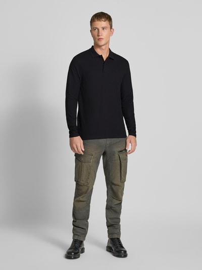 Jack & Jones Regular Fit Poloshirt mit Strukturmuster Modell 'AUSTIN' BLACK 1