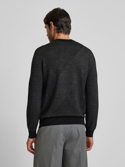 BOSS Gebreide pullover van scheerwol, model 'Eclaus' Zwart - 5