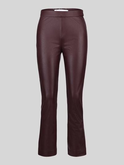 Productfoto, donkerbruine Wide Leg kunstlederbroek uit viscosemix model 'MACY' van Raffaello Rossi, Dames leer