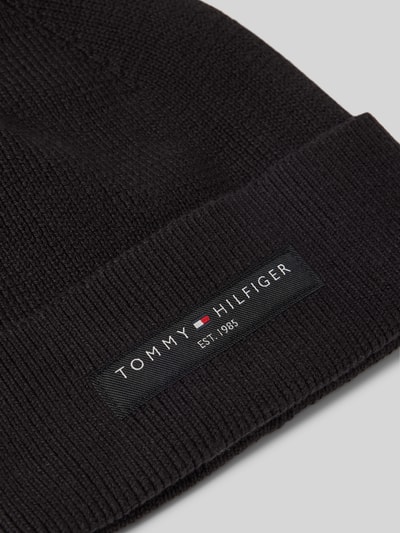 Tommy Hilfiger Strickmütze mit Label-Patch Modell 'FOUNDATION' Black 2