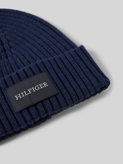 Tommy Hilfiger Muts met labelpatch, model 'MONOTYPE' Marineblauw - 2