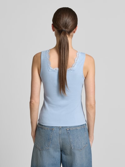 Jake*s Casual Regular Fit Top mit Spitzenbesatz Hellblau 5