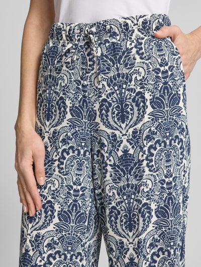 Cambio Wide Leg Stoffhose mit Tunnelzug Modell 'AVRIL' Marine 3