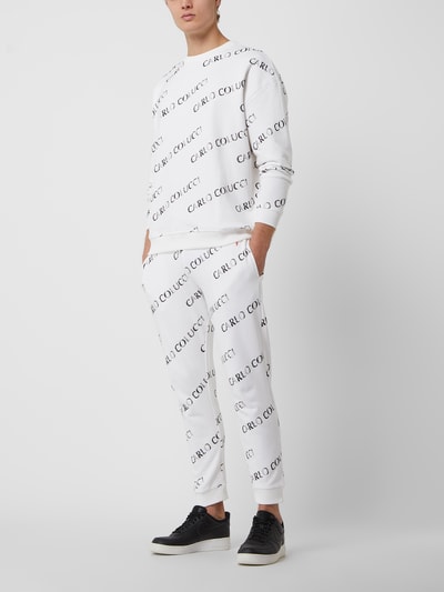 Carlo Colucci Sweatshirt mit Logo-Muster  Weiss 1