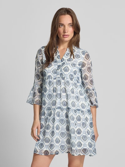 Vero Moda Getailleerde mini-jurk met semi-transparante mouwen, model 'SMILLA' Zwart - 4