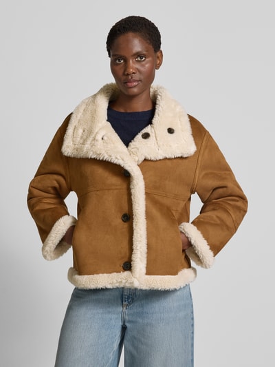 s.Oliver RED LABEL Regular Fit Jacke in Lederoptik mit Stehkragen Camel 4