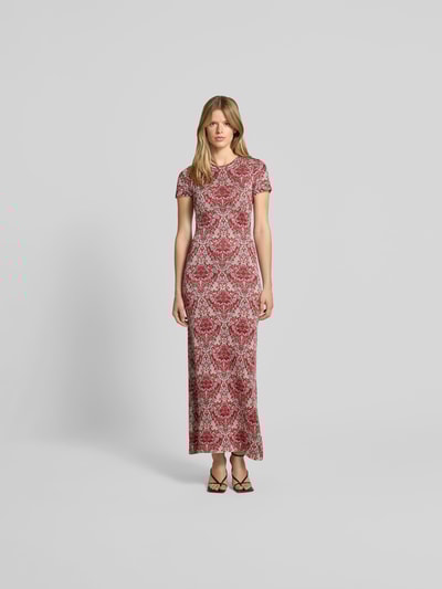 Rabanne Maxikleid mit Rundhalsausschnitt Rot 4