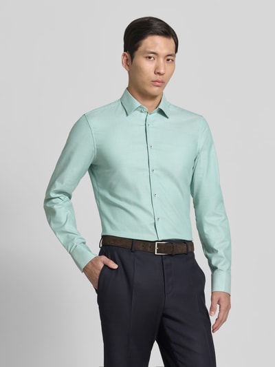 ETERNA slim fit businessoverhemd van katoen met kentkraag Groen - 4