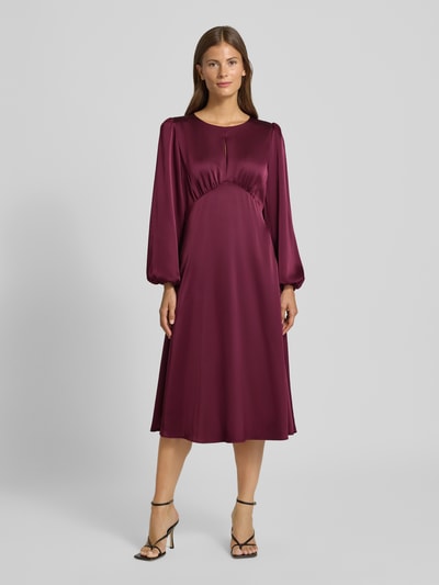 Christian Berg Woman Selection Midi-jurk van satijn met druppelvormige hals Prune - 4