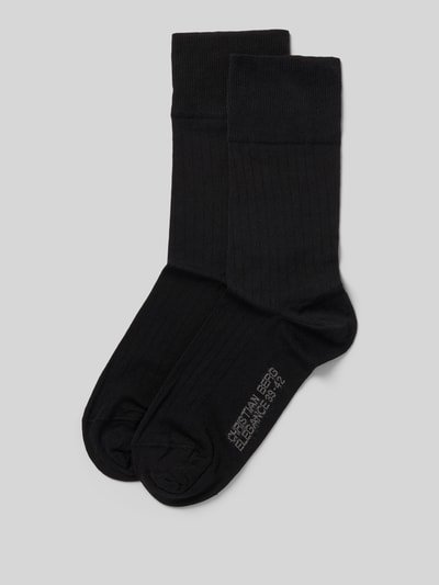Christian Berg Men Socken mit Label-Print im 2er-Pack Black 1