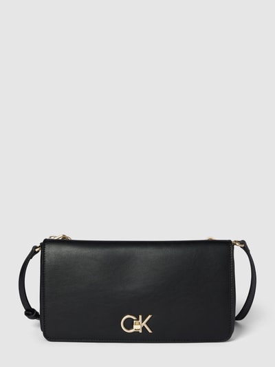 CK Calvin Klein Handtas met labelapplicatie, model 'RE-LOCK DOUBLE GUSETTE' Zwart - 2