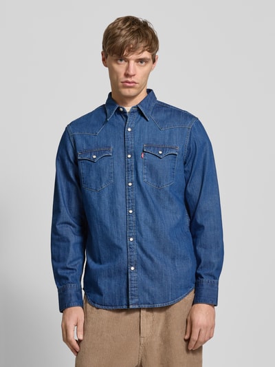 Levi's® Regular Fit Jeanshemd mit Label-Detail Modell 'BARSTOW' Blau 4