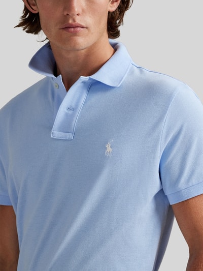Polo Ralph Lauren Slim Fit Poloshirt aus reiner Baumwolle Hellblau 3